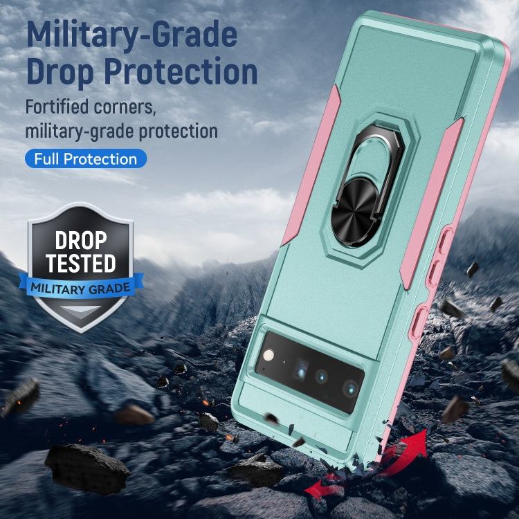 For Google Pixel 7 Pro Ring Kickstand Heavy Duty Shockproof Phone Case
