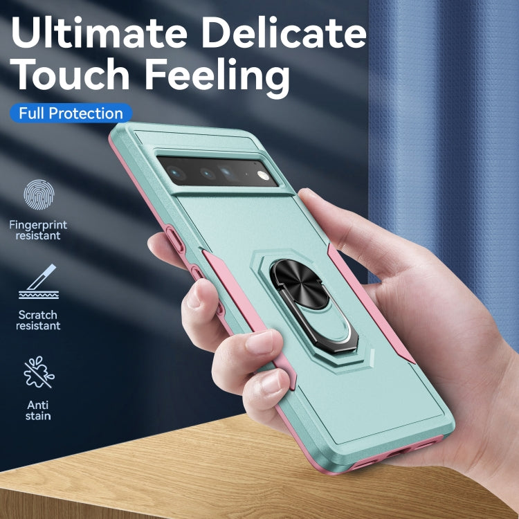 For Google Pixel 7 Pro Ring Kickstand Heavy Duty Shockproof Phone Case