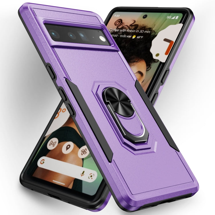 For Google Pixel 7 Pro Ring Kickstand Heavy Duty Shockproof Phone Case
