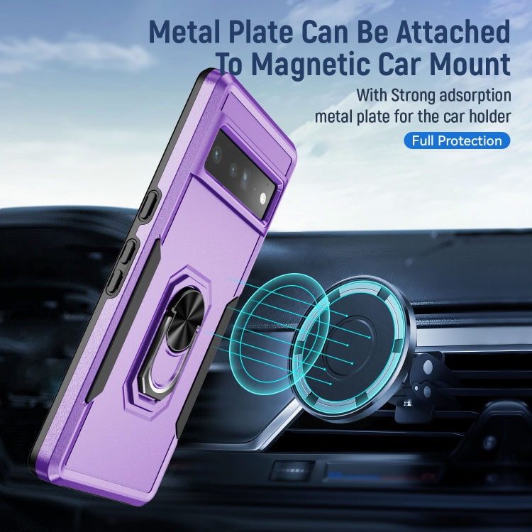 For Google Pixel 7 Pro Ring Kickstand Heavy Duty Shockproof Phone Case