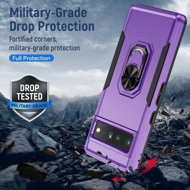 For Google Pixel 7 Pro Ring Kickstand Heavy Duty Shockproof Phone Case