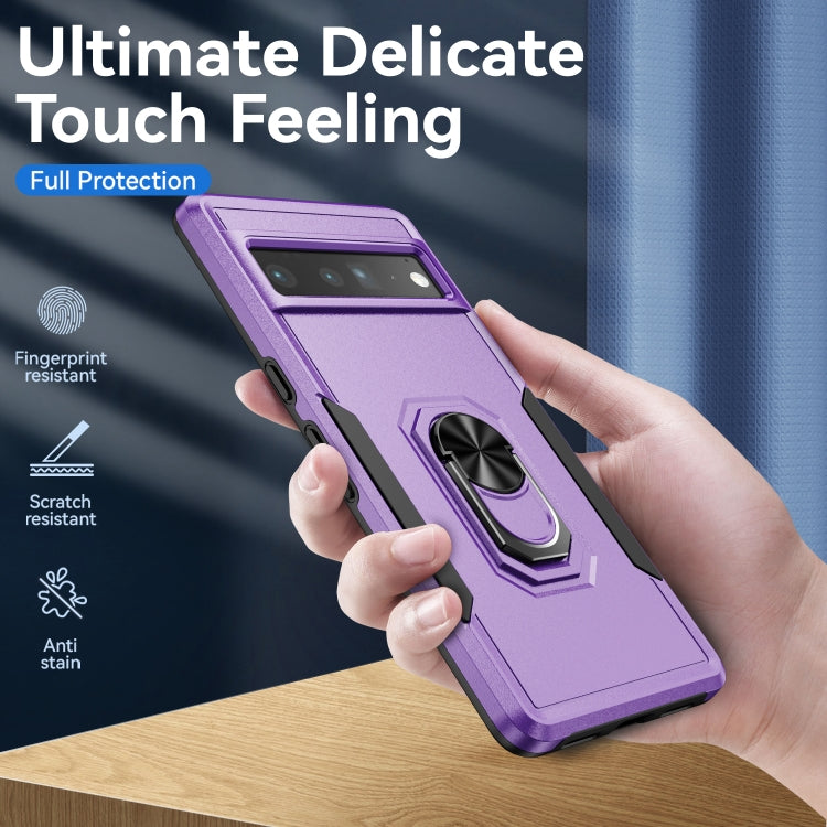 For Google Pixel 7 Pro Ring Kickstand Heavy Duty Shockproof Phone Case