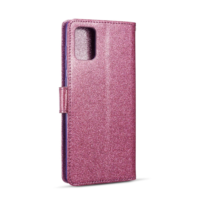 For Samsung Galaxy A51 Glitter Powder Butterfly Leather Phone Case