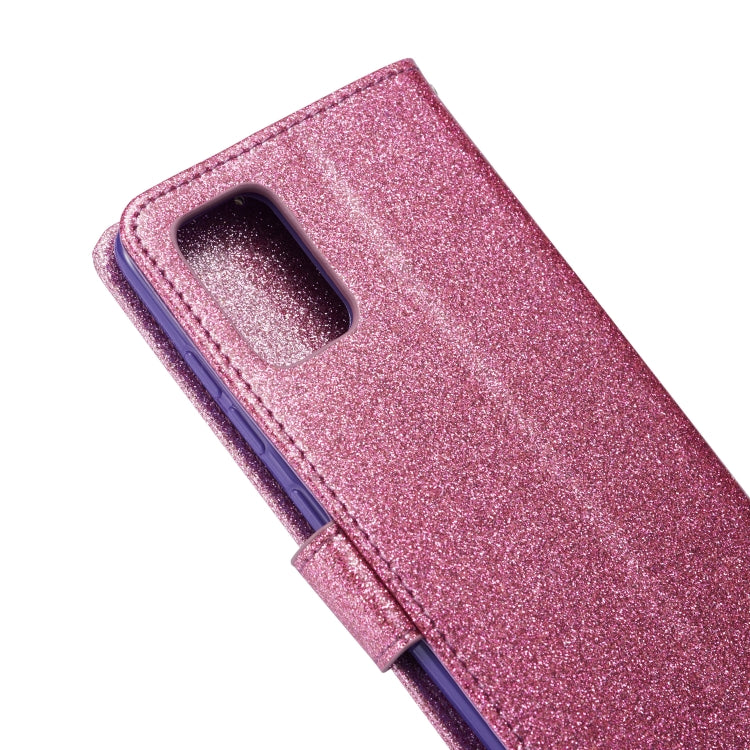For Samsung Galaxy A51 Glitter Powder Butterfly Leather Phone Case