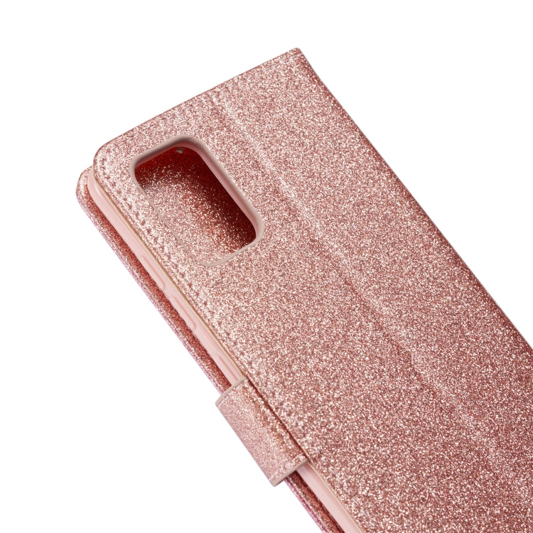 For Samsung Galaxy A51 Glitter Powder Butterfly Leather Phone Case