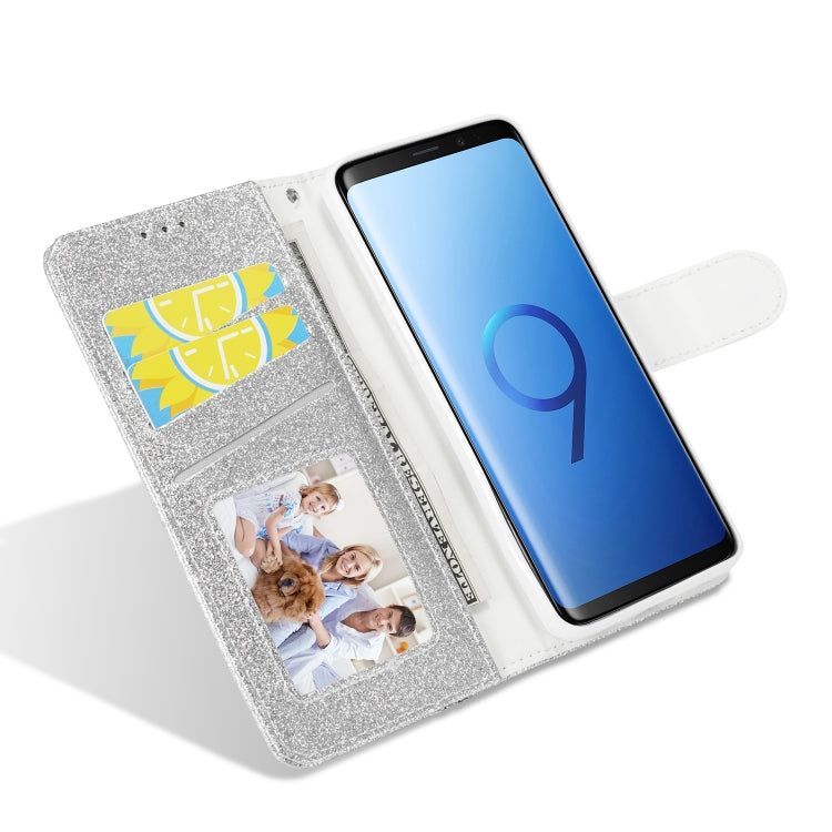 For Samsung Galaxy S9 Glitter Powder Butterfly Leather Phone Case