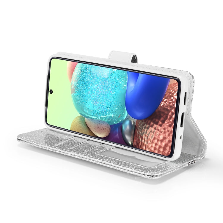 For Samsung Galaxy S20 Glitter Powder Butterfly Leather Phone Case