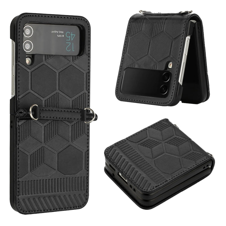 For Samsung Galaxy Z Flip4 Football Texture Leather Phone Case