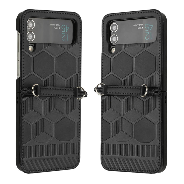 For Samsung Galaxy Z Flip4 Football Texture Leather Phone Case
