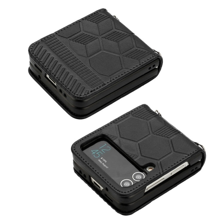 For Samsung Galaxy Z Flip4 Football Texture Leather Phone Case