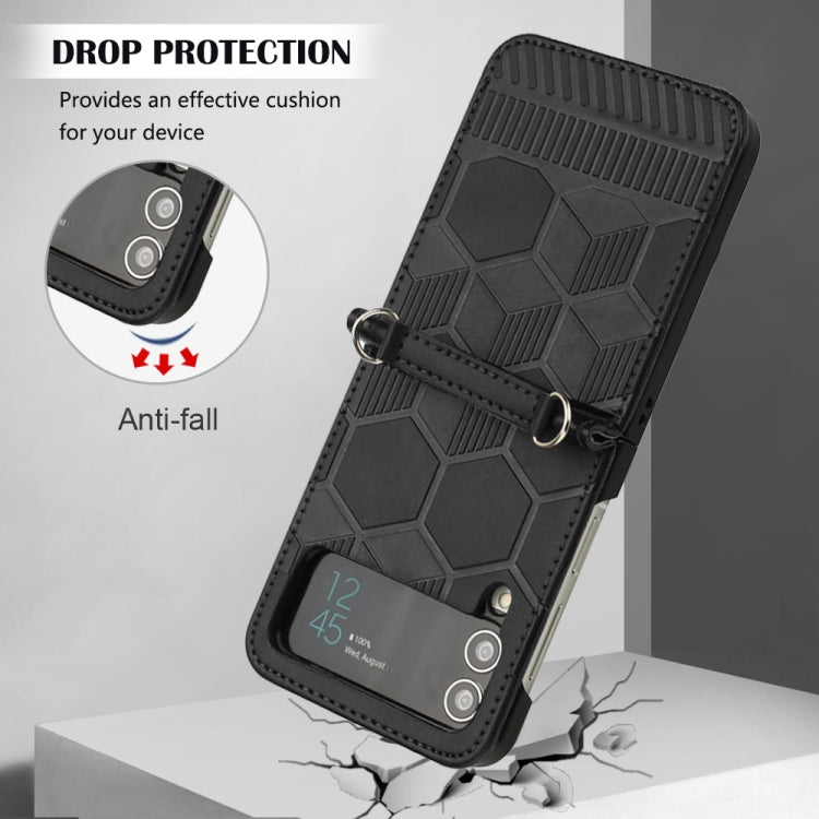 For Samsung Galaxy Z Flip4 Football Texture Leather Phone Case