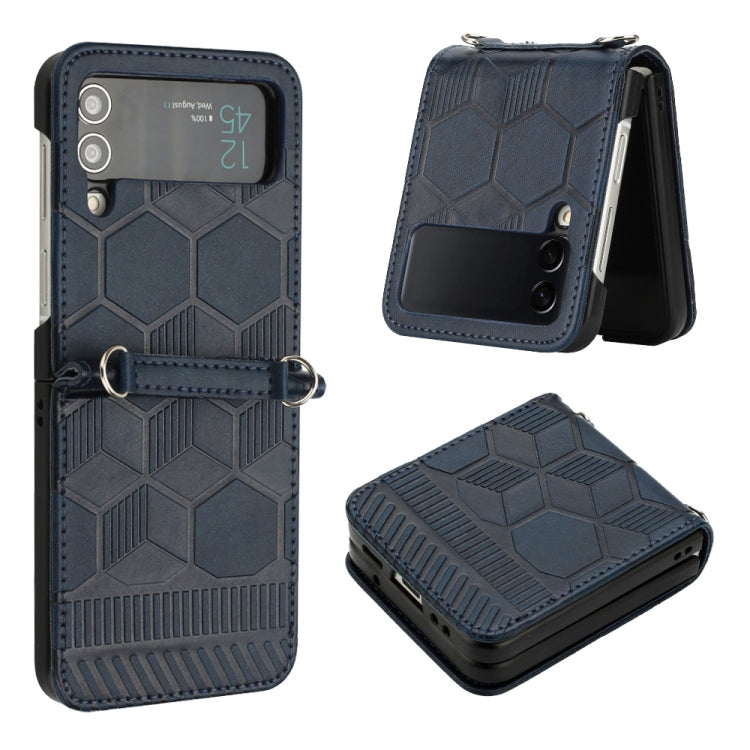 For Samsung Galaxy Z Flip4 Football Texture Leather Phone Case
