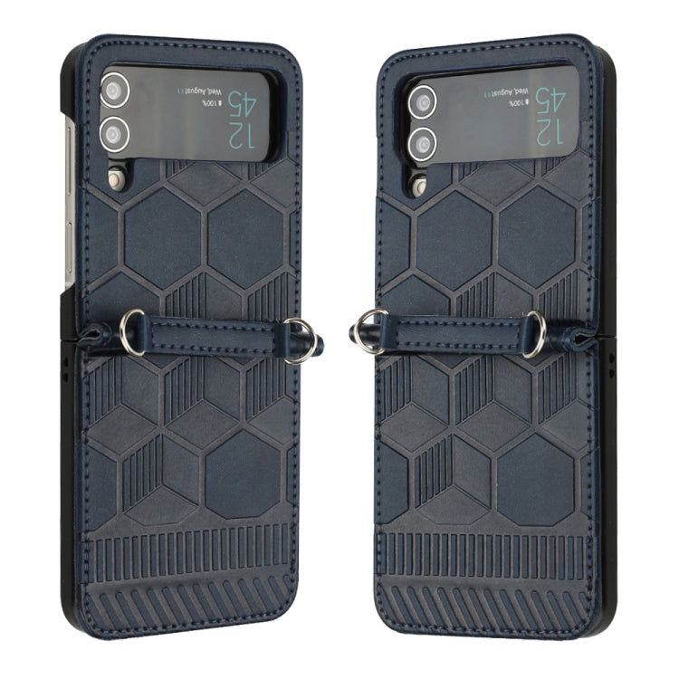 For Samsung Galaxy Z Flip4 Football Texture Leather Phone Case
