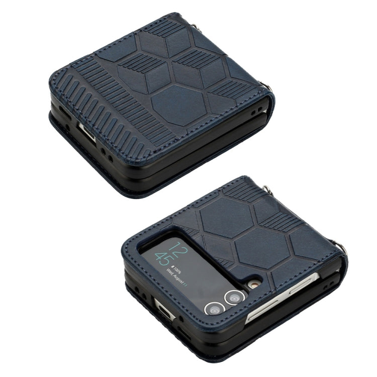 For Samsung Galaxy Z Flip4 Football Texture Leather Phone Case