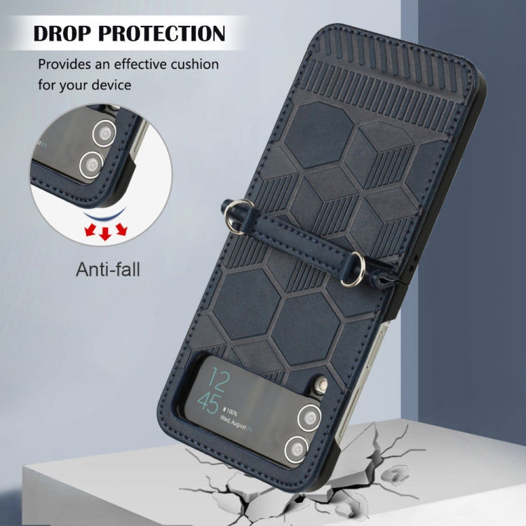 For Samsung Galaxy Z Flip4 Football Texture Leather Phone Case