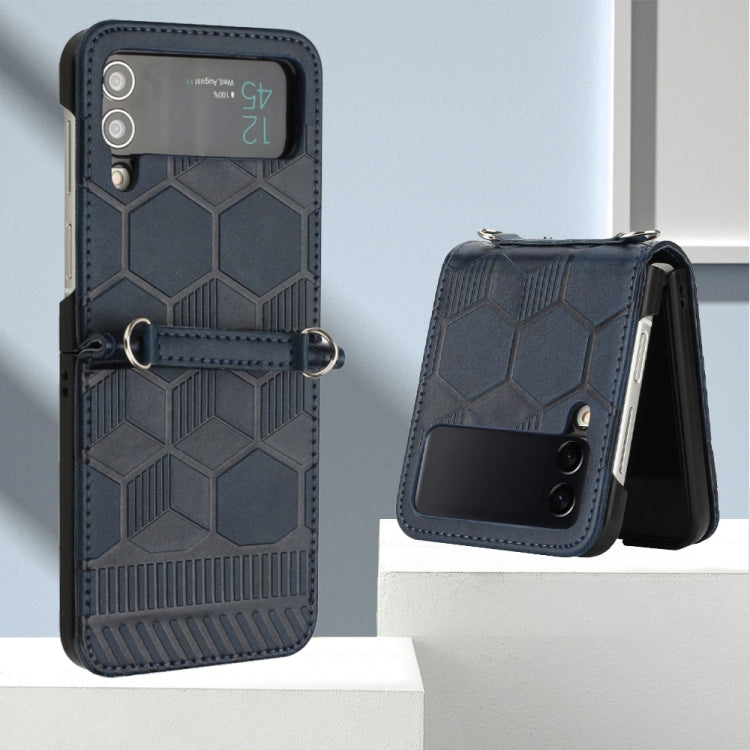 For Samsung Galaxy Z Flip4 Football Texture Leather Phone Case