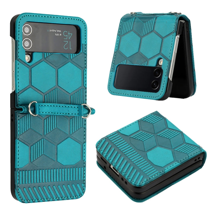 For Samsung Galaxy Z Flip4 Football Texture Leather Phone Case