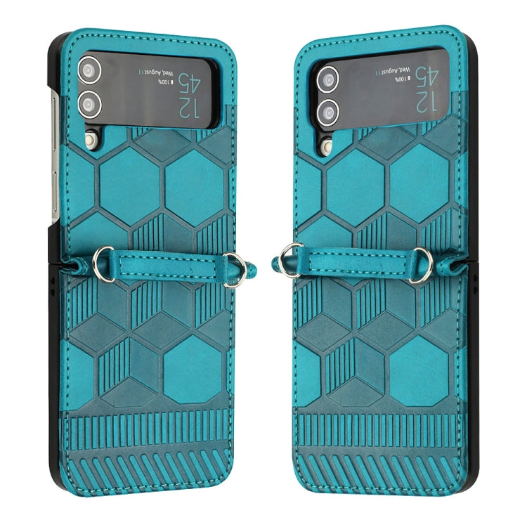 For Samsung Galaxy Z Flip4 Football Texture Leather Phone Case