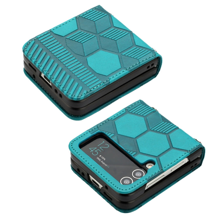 For Samsung Galaxy Z Flip4 Football Texture Leather Phone Case