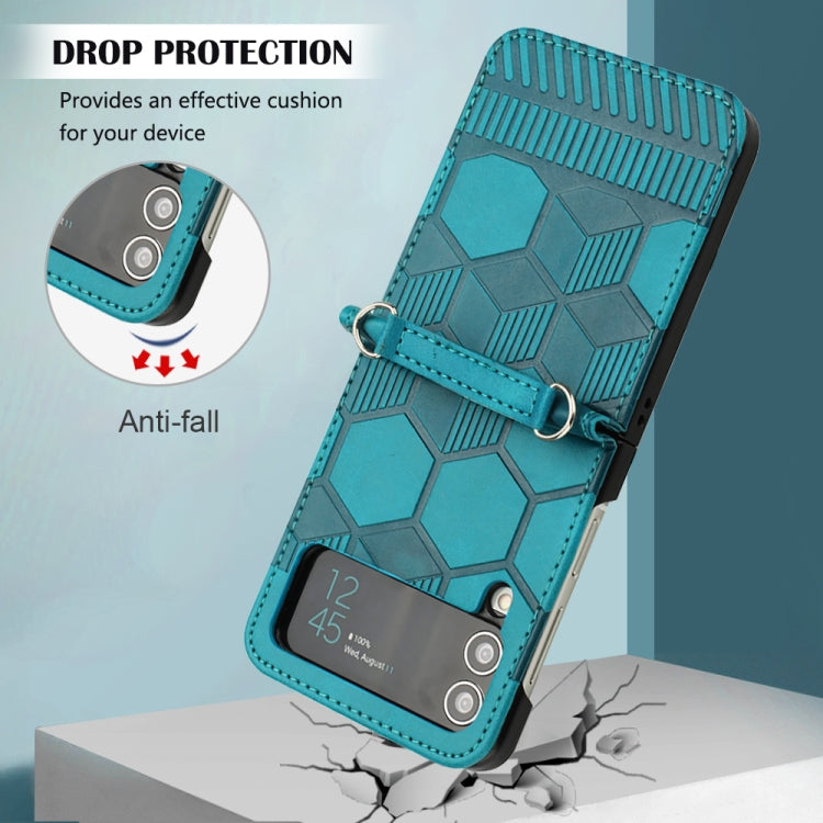 For Samsung Galaxy Z Flip4 Football Texture Leather Phone Case