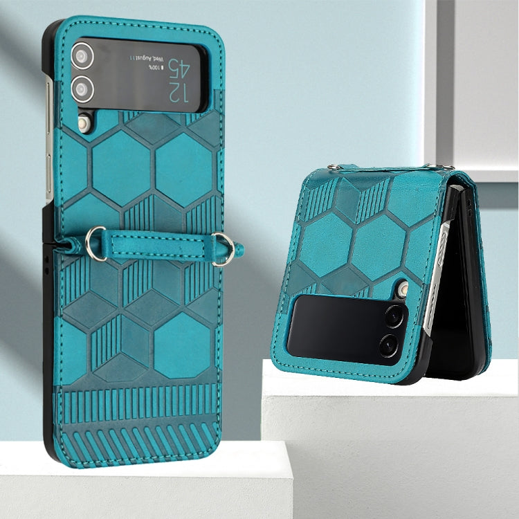 For Samsung Galaxy Z Flip4 Football Texture Leather Phone Case