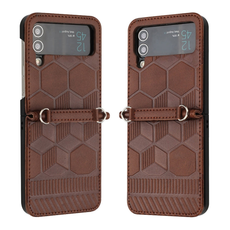 For Samsung Galaxy Z Flip4 Football Texture Leather Phone Case