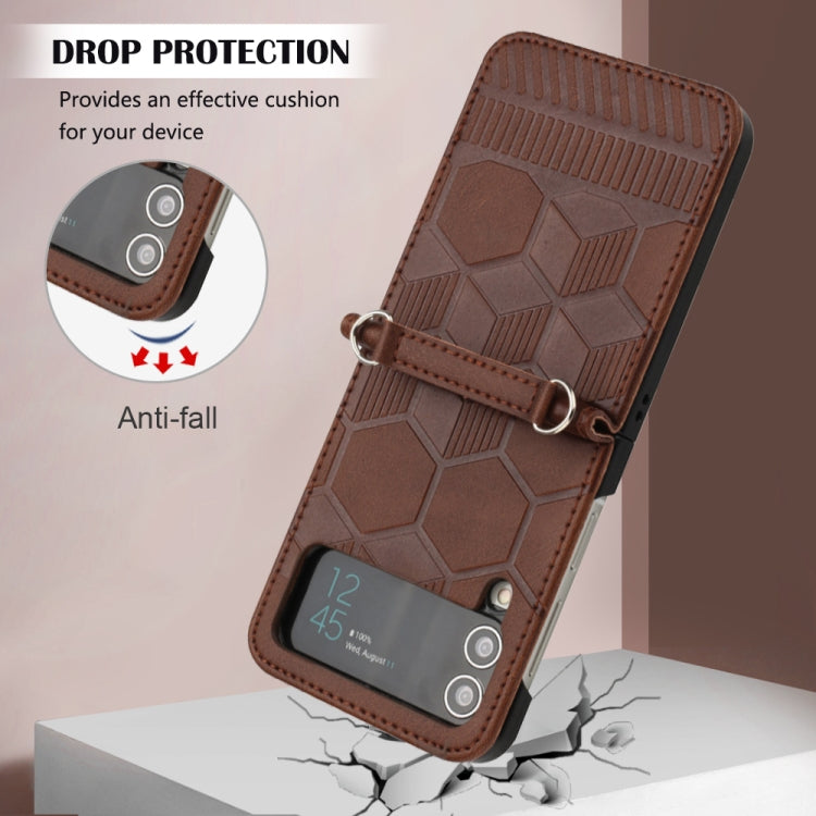 For Samsung Galaxy Z Flip4 Football Texture Leather Phone Case