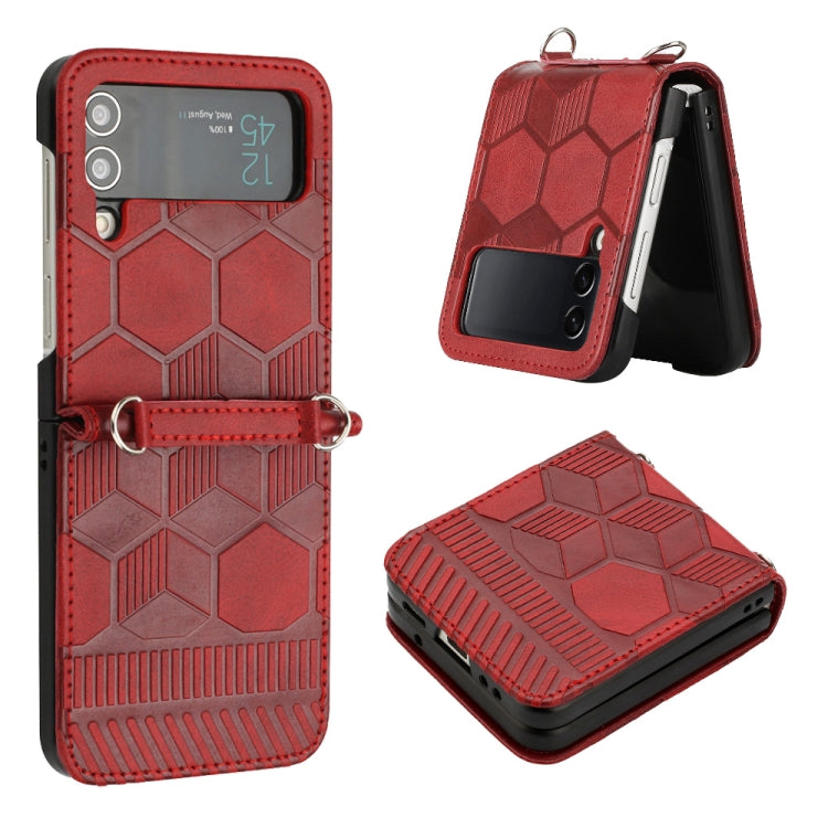 For Samsung Galaxy Z Flip4 Football Texture Leather Phone Case