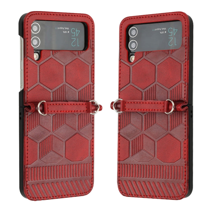 For Samsung Galaxy Z Flip4 Football Texture Leather Phone Case