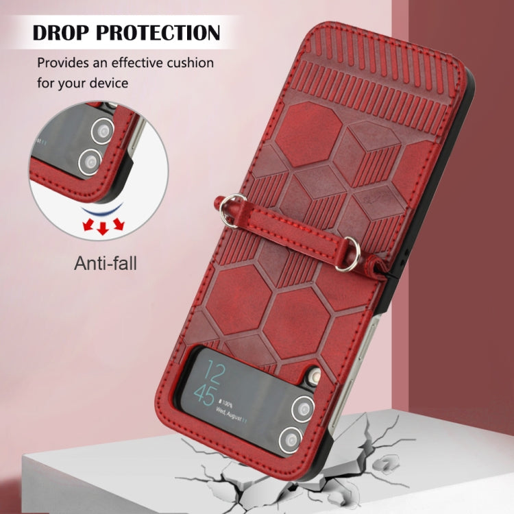 For Samsung Galaxy Z Flip4 Football Texture Leather Phone Case