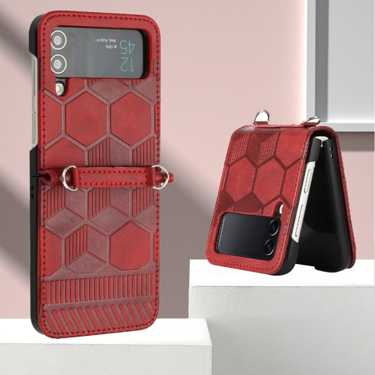 For Samsung Galaxy Z Flip4 Football Texture Leather Phone Case