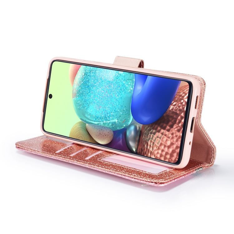 For Samsung Galaxy S20+ Glitter Powder Butterfly Leather Phone Case