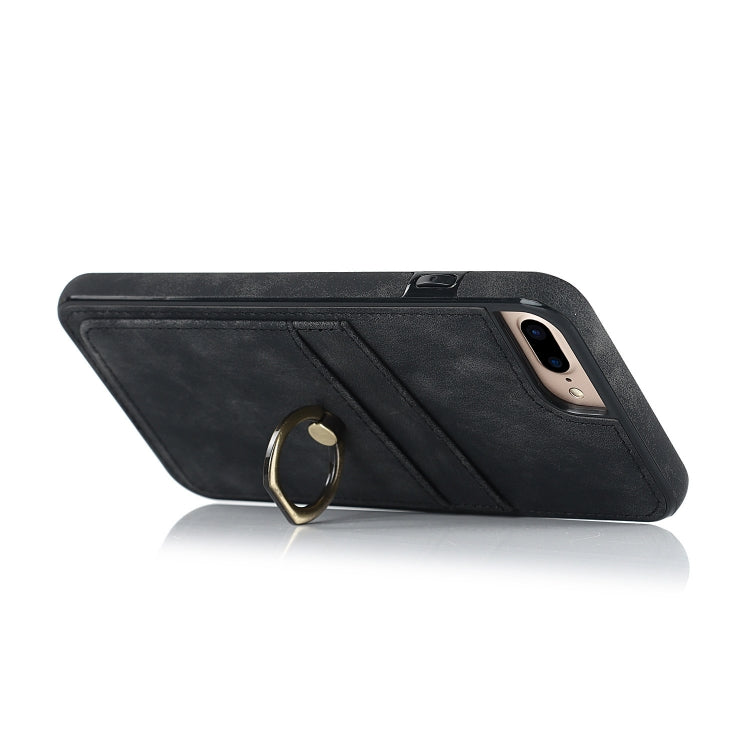 Vintage Patch Leather Phone Case with Ring Holder For iPhone 7 Plus/8 Plus