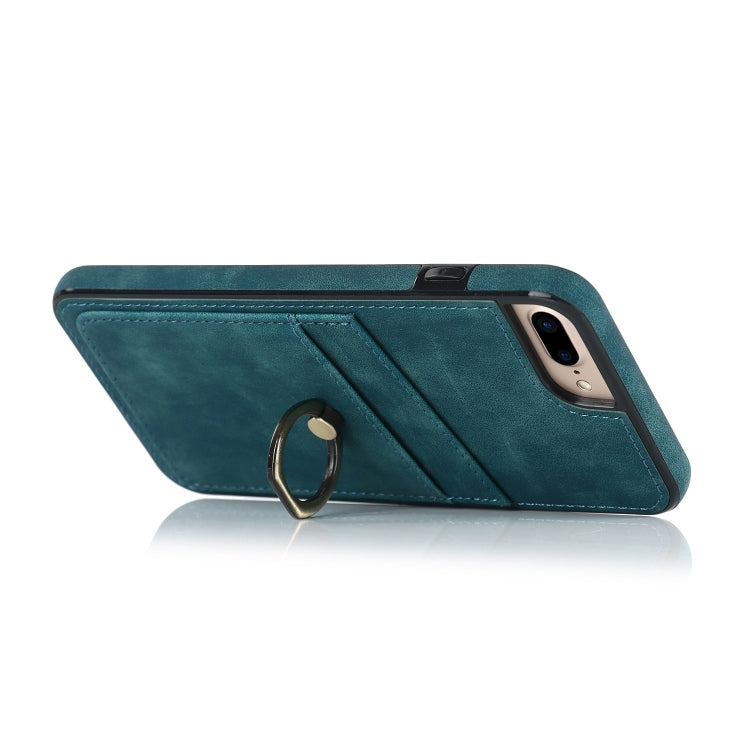 Vintage Patch Leather Phone Case with Ring Holder For iPhone 7 Plus/8 Plus
