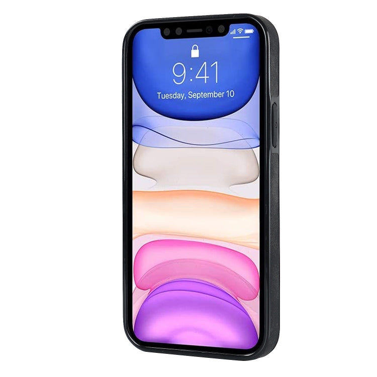 For iPhone 11 Vintage Patch Leather Phone Case with Ring Holder