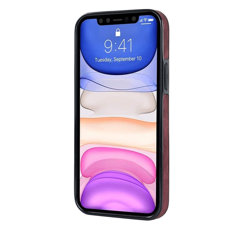 For iPhone 11 Vintage Patch Leather Phone Case with Ring Holder