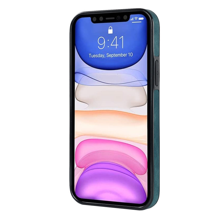 For iPhone 11 Vintage Patch Leather Phone Case with Ring Holder
