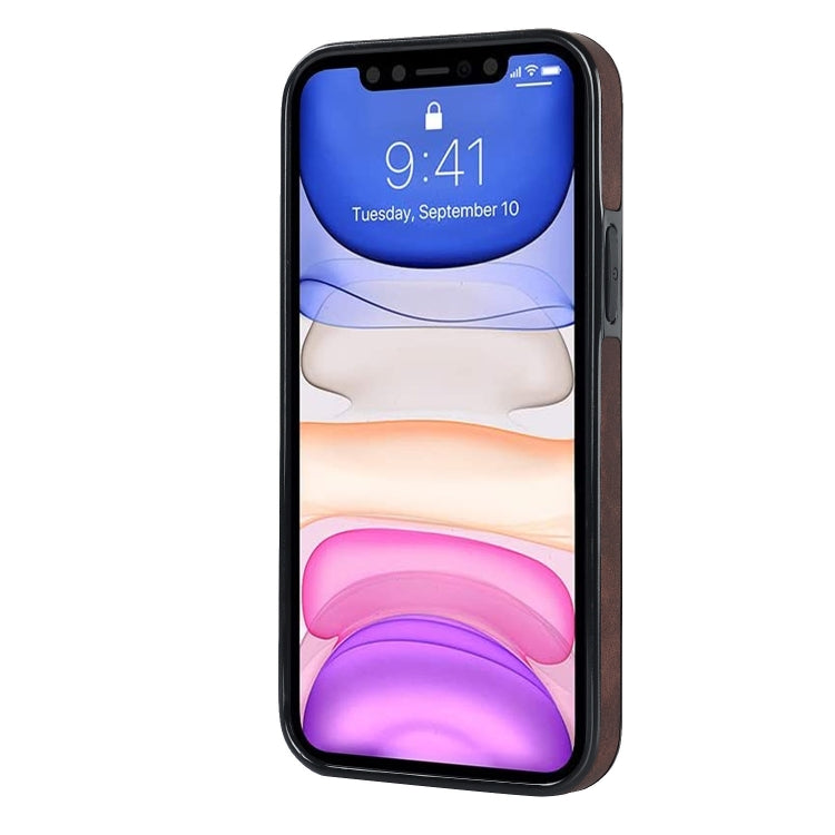 For iPhone 11 Vintage Patch Leather Phone Case with Ring Holder