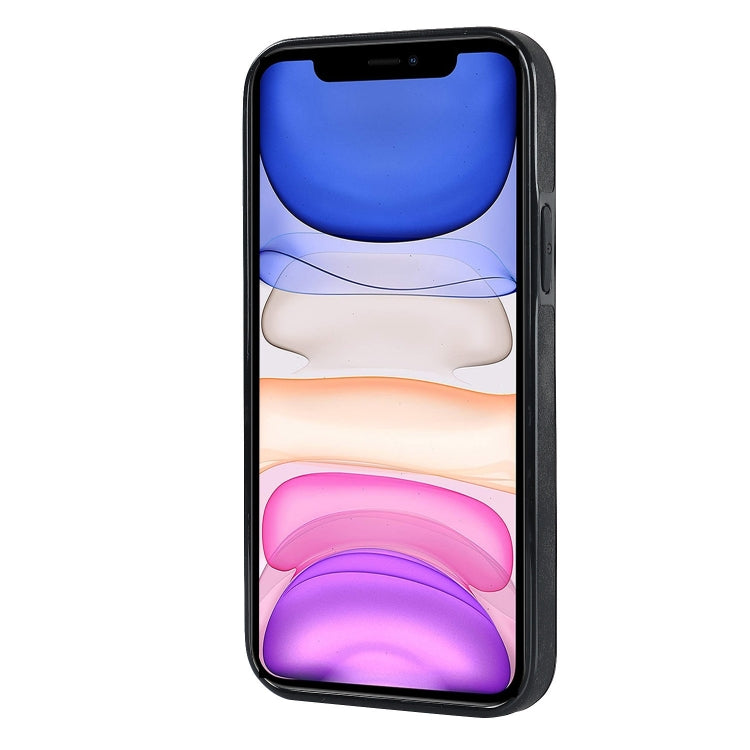 For iPhone 11 Pro Vintage Patch Leather Phone Case with Ring Holder