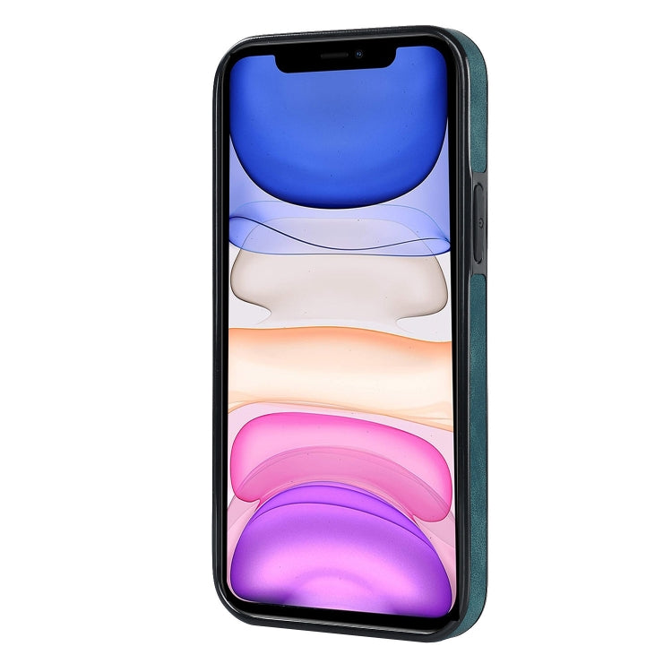 For iPhone 11 Pro Vintage Patch Leather Phone Case with Ring Holder