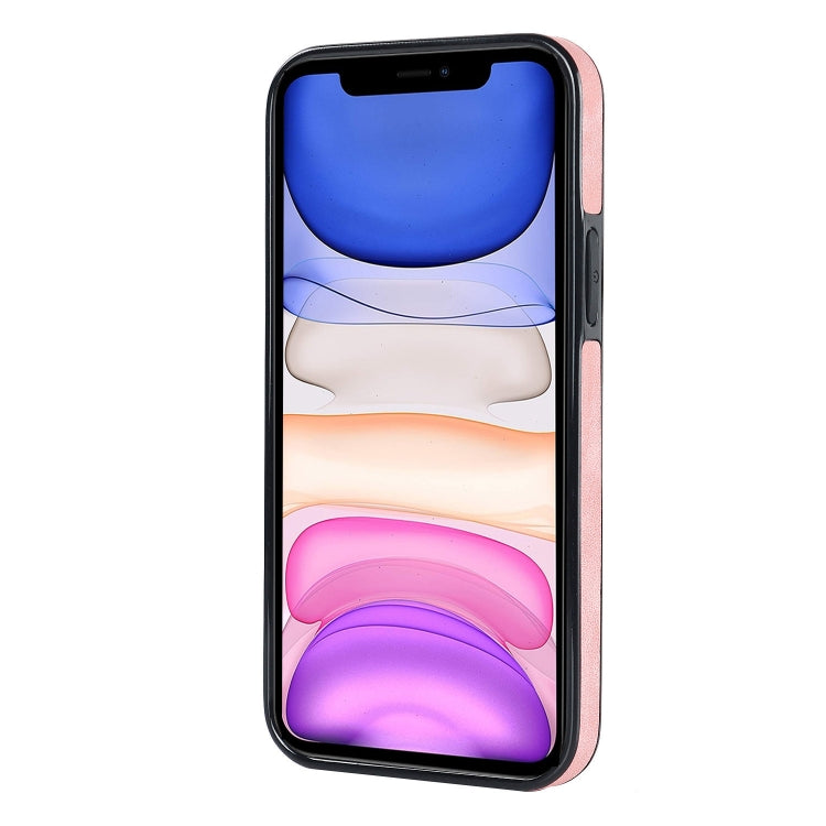 For iPhone 11 Pro Max Vintage Patch Leather Phone Case with Ring Holder