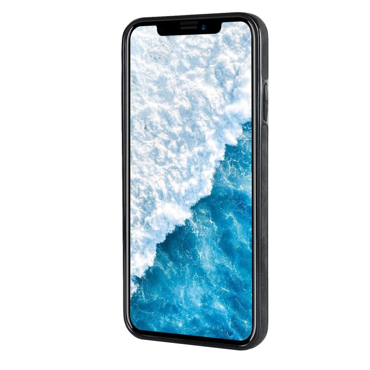 For iPhone XS Max Vintage Patch Leather Phone Case with Ring Holder