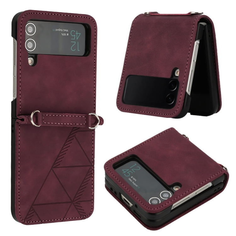 For Samsung Galaxy Z Flip4 3D Embossed Leather Phone Case