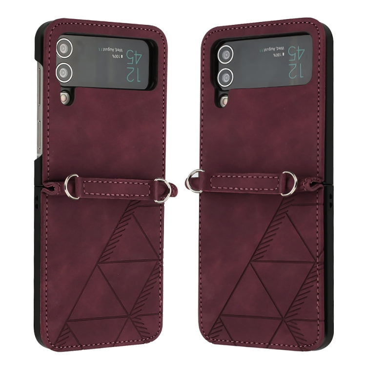 For Samsung Galaxy Z Flip4 3D Embossed Leather Phone Case