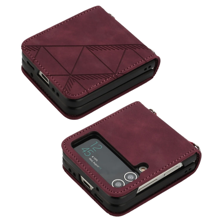 For Samsung Galaxy Z Flip4 3D Embossed Leather Phone Case