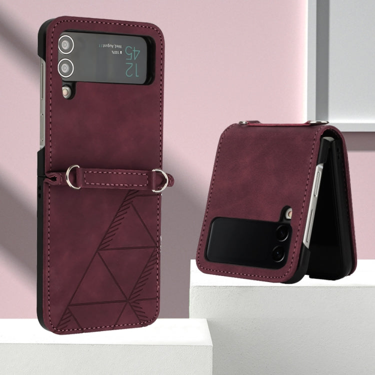 For Samsung Galaxy Z Flip4 3D Embossed Leather Phone Case