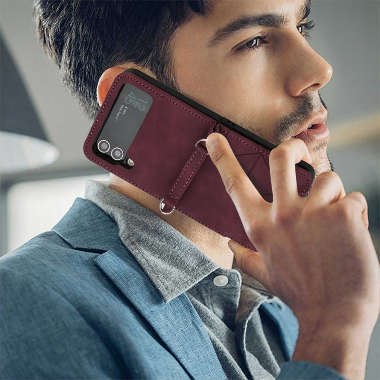 For Samsung Galaxy Z Flip4 3D Embossed Leather Phone Case