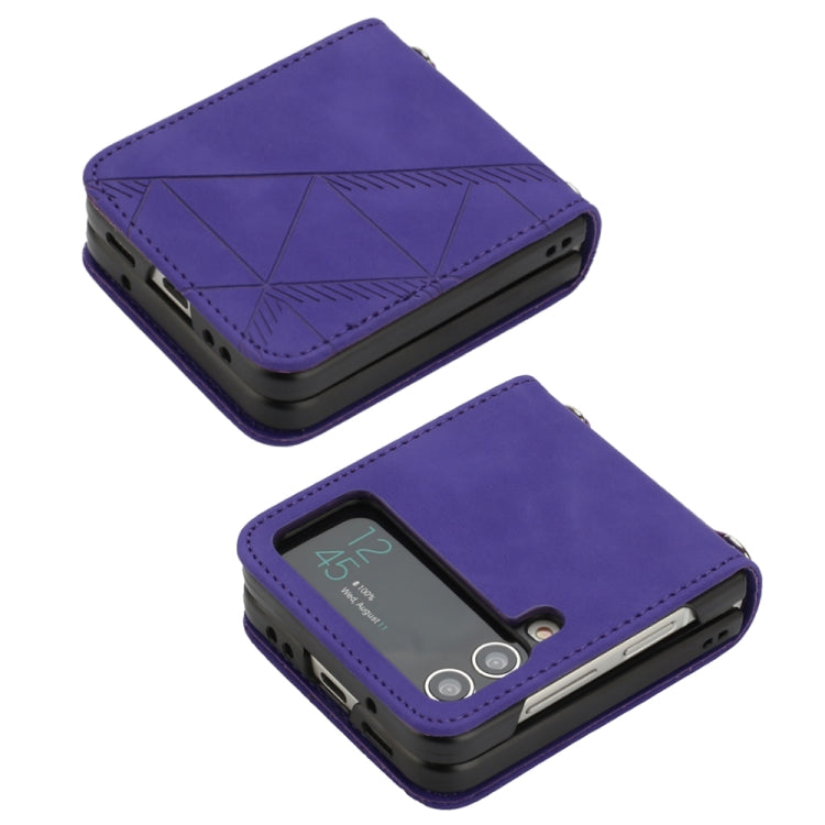 For Samsung Galaxy Z Flip4 3D Embossed Leather Phone Case