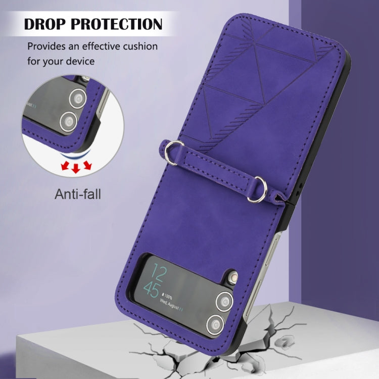 For Samsung Galaxy Z Flip4 3D Embossed Leather Phone Case