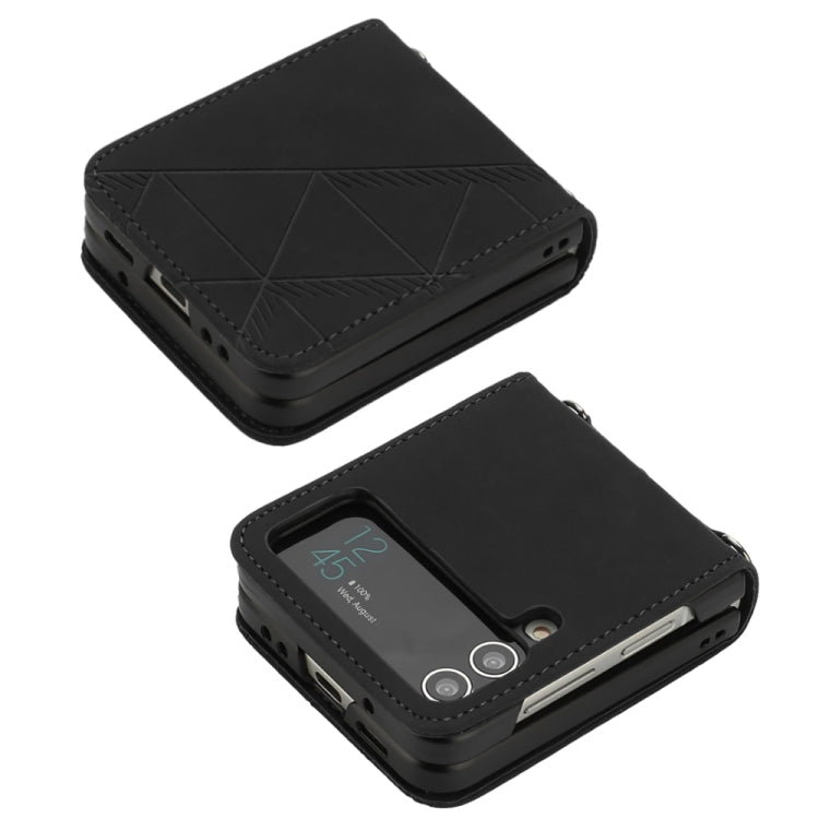 For Samsung Galaxy Z Flip4 3D Embossed Leather Phone Case